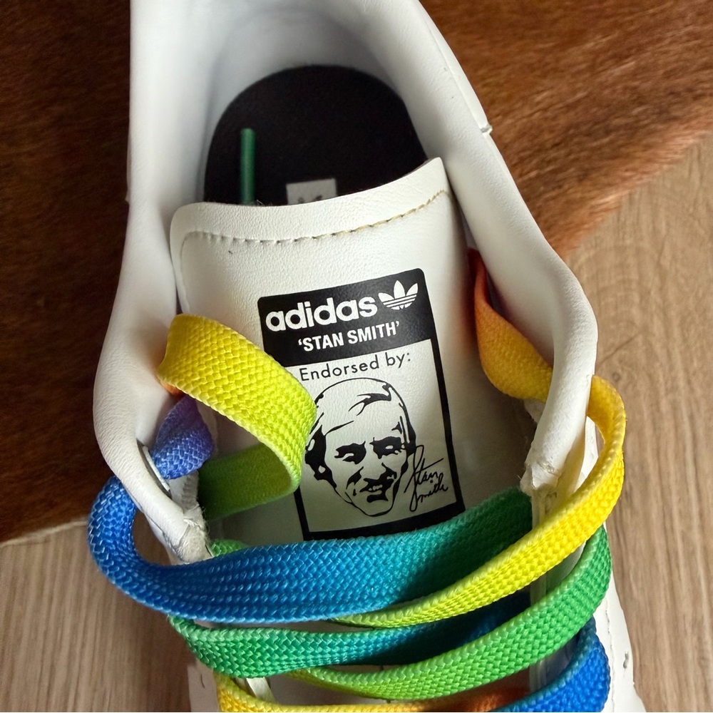 LIKE NEW Adidas x Stella McCartney Stan Smith Sneakers | Rainbow Laces | Women’s - Picture 8 of 8